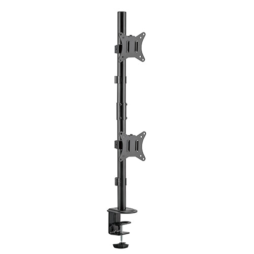 Skill Tech Vertical Dual-Monitor arm Steel Articulating Monitor Mount - Black