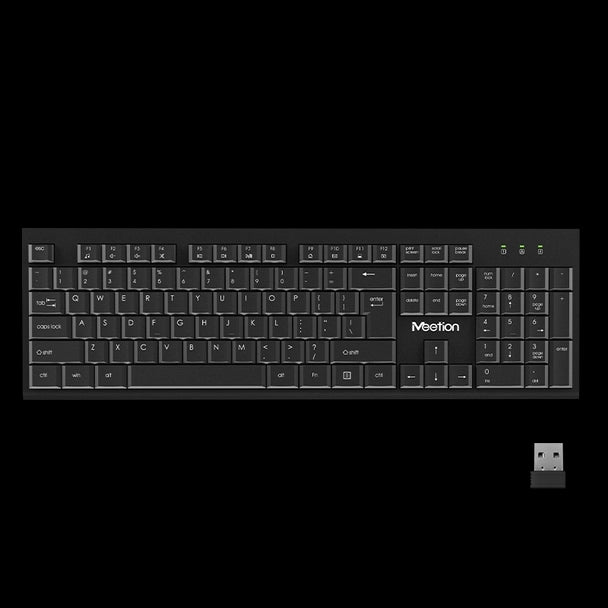Meetion 2.4 GHz Wireless Keyboard, Mouse Combo C4120 Little Arabic - Black Meetion 2.4 GHz Wireless Keyboard, Mouse Combo C4120 Little Arabic - Black
