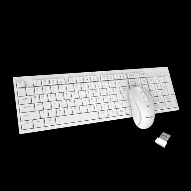 Meetion 2.4 GHz Wireless Keyboard, Mouse Combo C4120 Little Arabic - White Meetion 2.4 GHz Wireless Keyboard, Mouse Combo C4120 Little Arabic - White