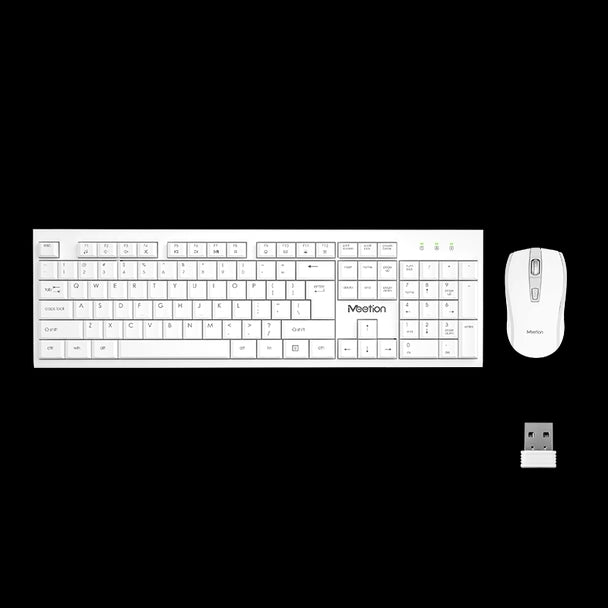 Meetion 2.4 GHz Wireless Keyboard, Mouse Combo C4120 Little Arabic - White Meetion 2.4 GHz Wireless Keyboard, Mouse Combo C4120 Little Arabic - White