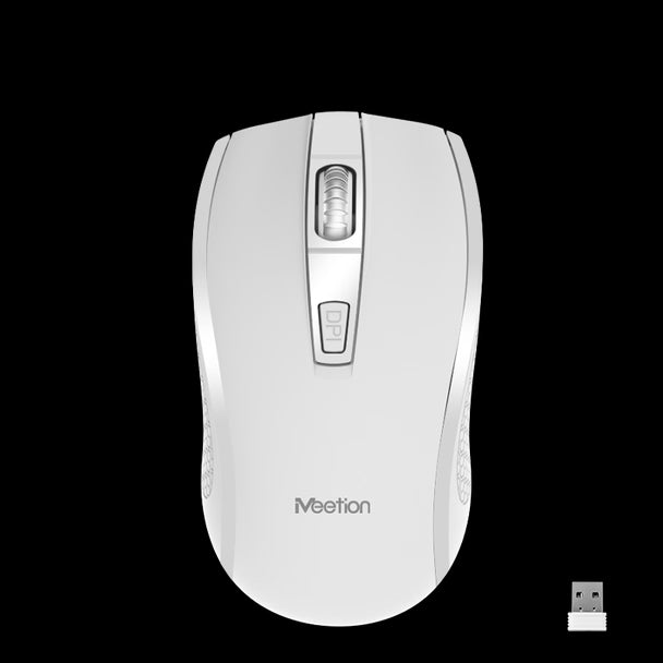 Meetion 2.4 GHz Wireless Keyboard, Mouse Combo C4120 Little Arabic - White Meetion 2.4 GHz Wireless Keyboard, Mouse Combo C4120 Little Arabic - White