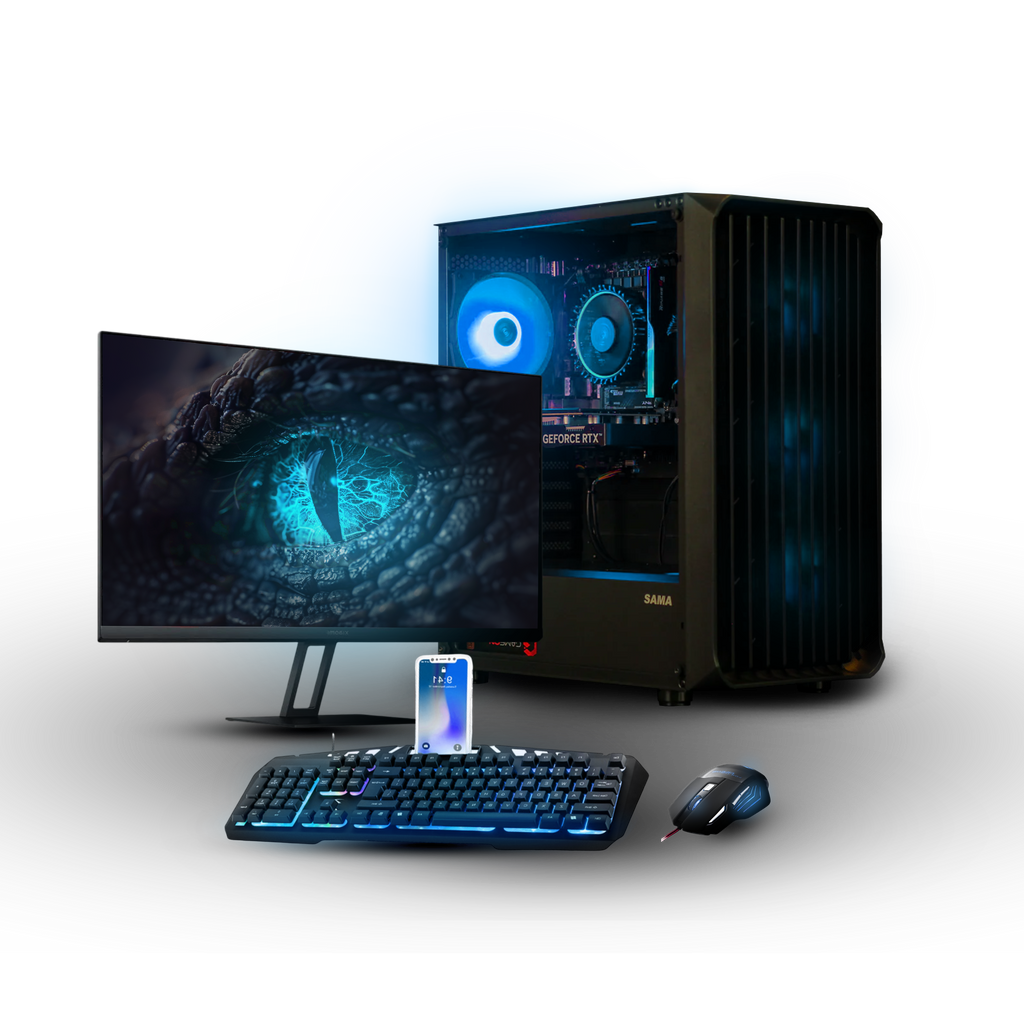 Budget Gaming PC Bundle | Intel i5 12400F - RTX 3050 - 16GB DDR5 - 500GB M.2, 24" 180Hz Monitor, Keyboard & Mosue