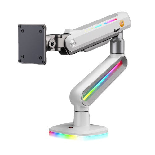North Bayou NB E6 RGB Heavy Duty Gaming Monitor Arm (Up To 60" or 20KG) - White