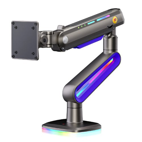 North Bayou NB F6 RGB Heavy Duty Gaming Monitor Arm (Up To 60" or 20KG) - Matte Gray