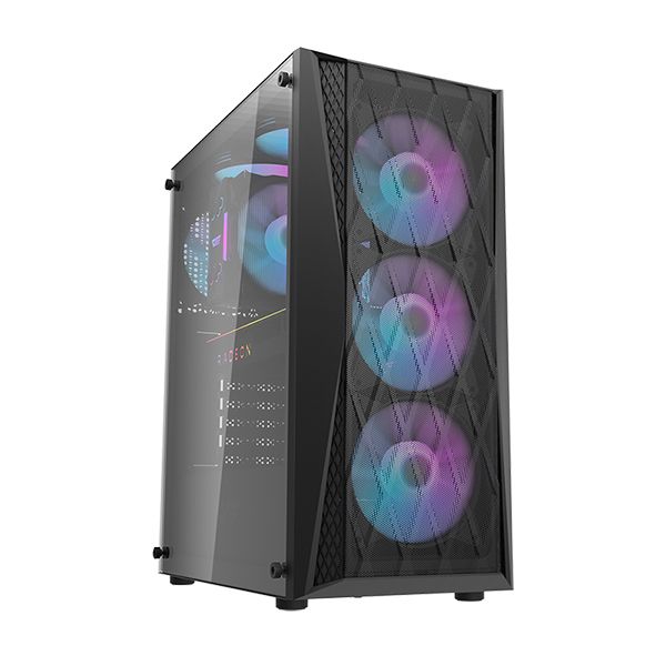 Aigo DarkFlash DK352 ATX Mid Tower PC Gaming Case - Black