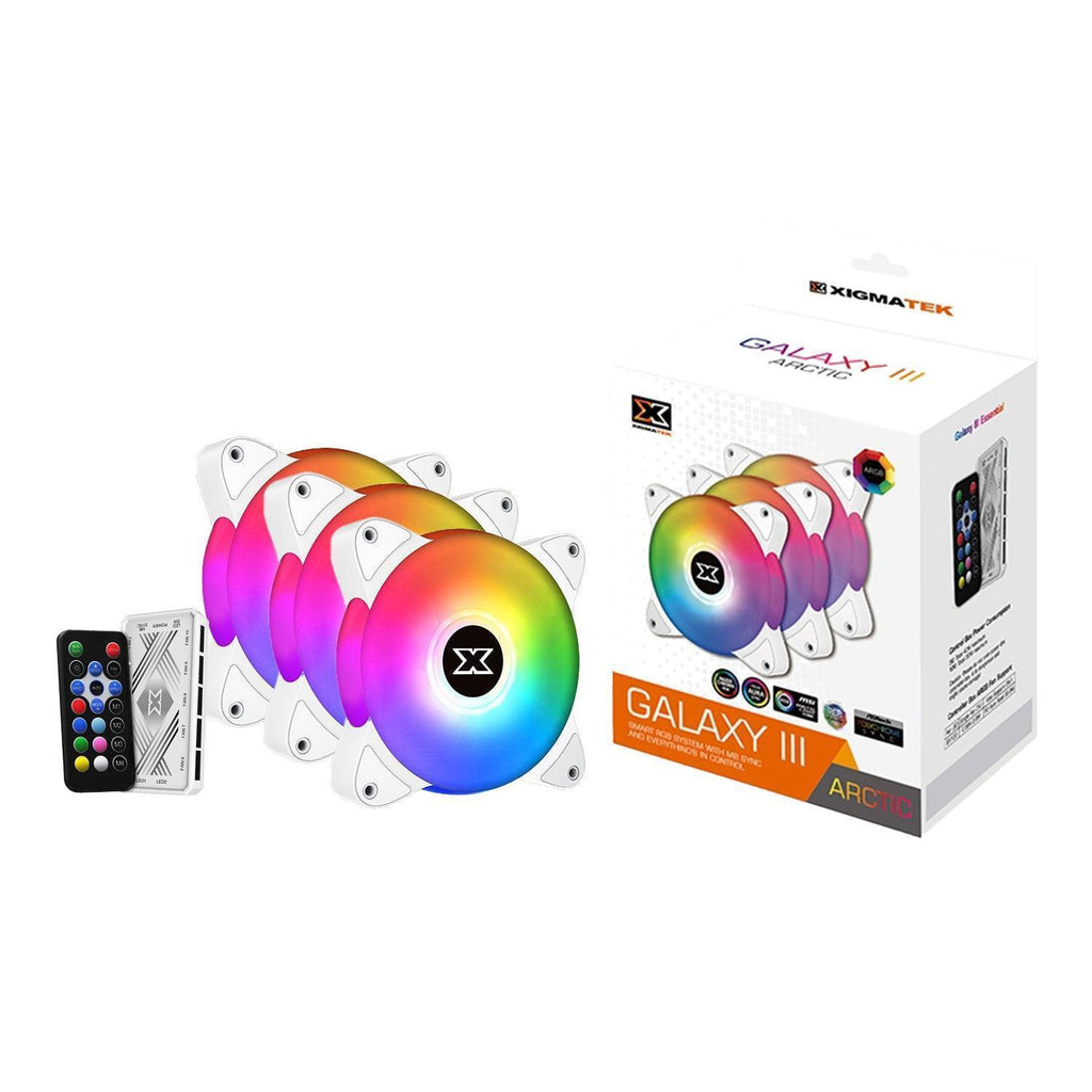 Xigmatek Galaxy III Essential BX120 120mm ARGB 3 Fan Kit - Arctic