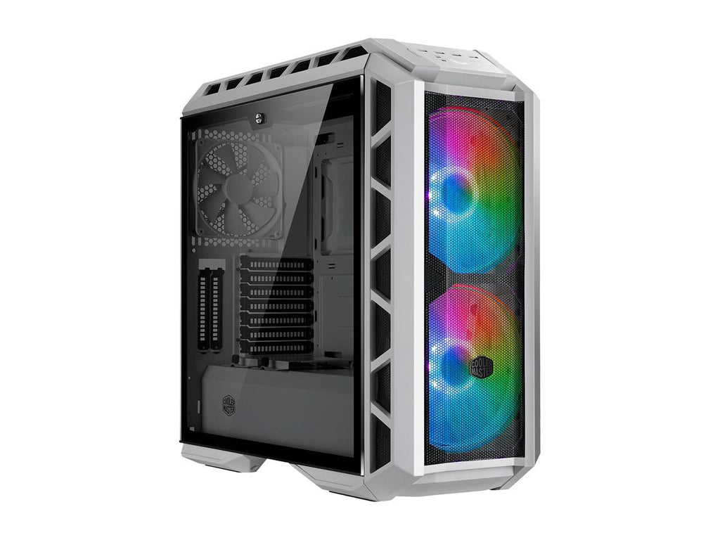 Cooler Master MasterCase H500P Mesh White ARGB Airflow ATX Mid-Tower with Dual 200mm ARGB Lighting Fans