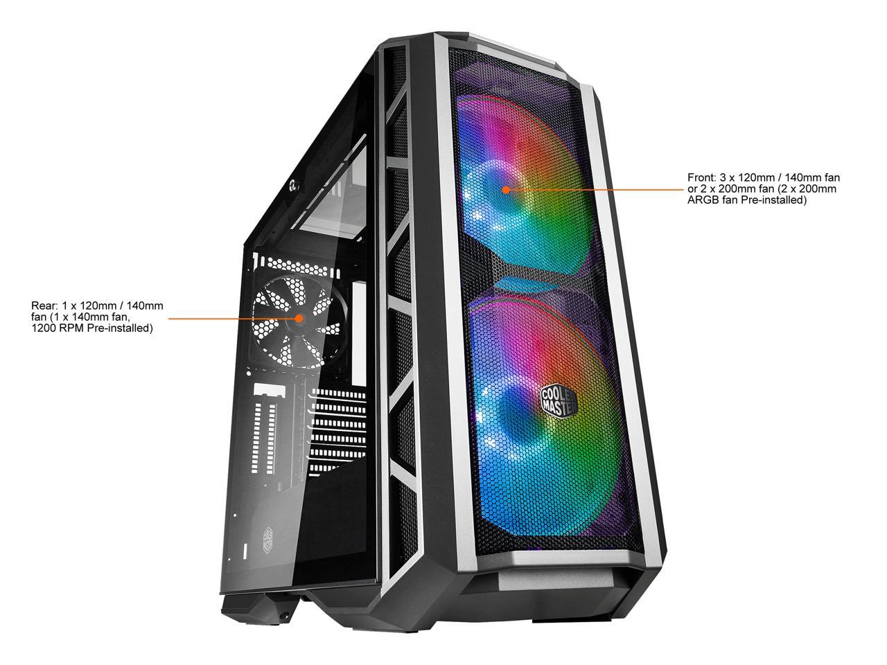Cooler Master MasterCase H500P Mesh Gun Metal Gray ARGB Airflow ATX Mid-Tower with Dual 200mm ARGB Lighting Fans Cooler Master MasterCase H500P Mesh Gun Metal Gray ARGB Airflow ATX Mid-Tower with Dual 200mm ARGB Lighting Fans