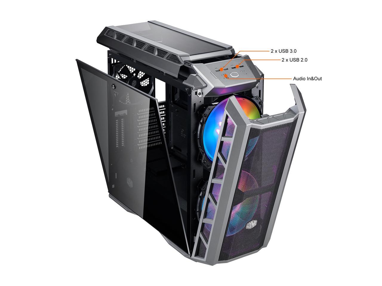 Cooler Master MasterCase H500P Mesh Gun Metal Gray ARGB Airflow ATX Mid-Tower with Dual 200mm ARGB Lighting Fans Cooler Master MasterCase H500P Mesh Gun Metal Gray ARGB Airflow ATX Mid-Tower with Dual 200mm ARGB Lighting Fans