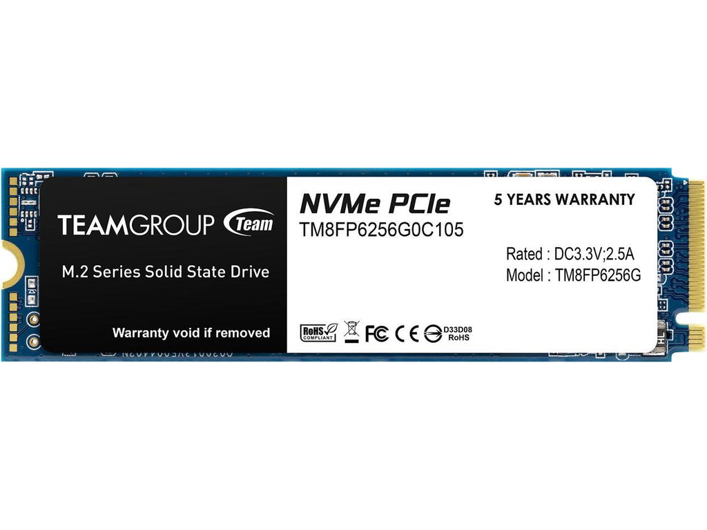 Team Group MP33 M.2 256GB PCIe 3.0 x4 with NVMe 1.3 Solid State Drive (SSD)