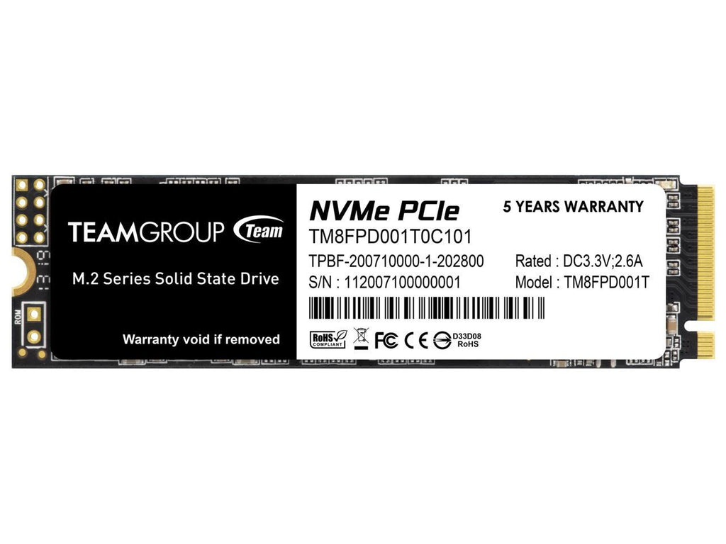 Team Group MP33 M.2 2TB PCIe 3.0 x4 with NVMe 1.3 3D NAND Internal Solid State Drive (SSD)