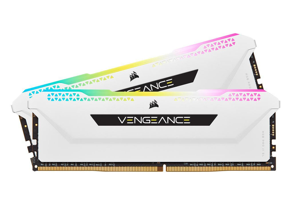 CORSAIR VENGEANCE RGB PRO SL 16GB (2x8GB) DDR4 3200 (PC4-25600) C16 1.35V Desktop Memory - White