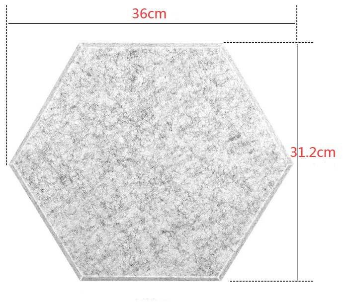 Hexagon Acoustic Panels Sound Proof Padding, Beveled Edge Sound Panels, Used in Wall Decoration and Acoustic Treatment - Grey Hexagon Acoustic Panels Sound Proof Padding, Beveled Edge Sound Panels, Used in Wall Decoration and Acoustic Treatment - Grey