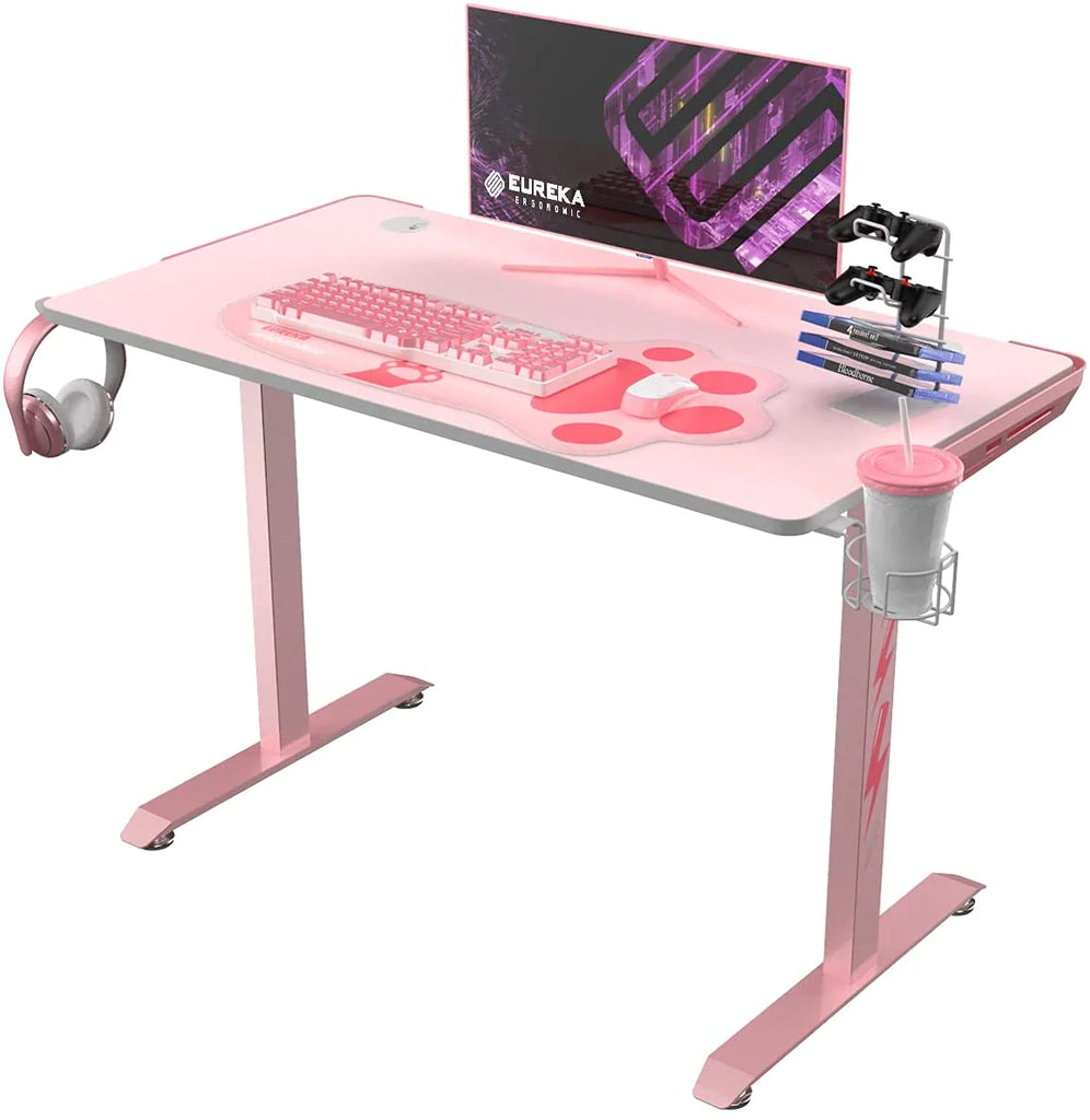 Eureka Ergonomic Gaming Venus I1S 45" Pink Computer Desk