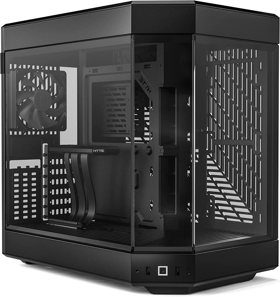 HYTE Y60 Modern Aesthetic Dual Chamber Panoramic Tempered Glass Mid-Tower ATX Computer Gaming Case with PCIE 4.0 Riser Cable - Black