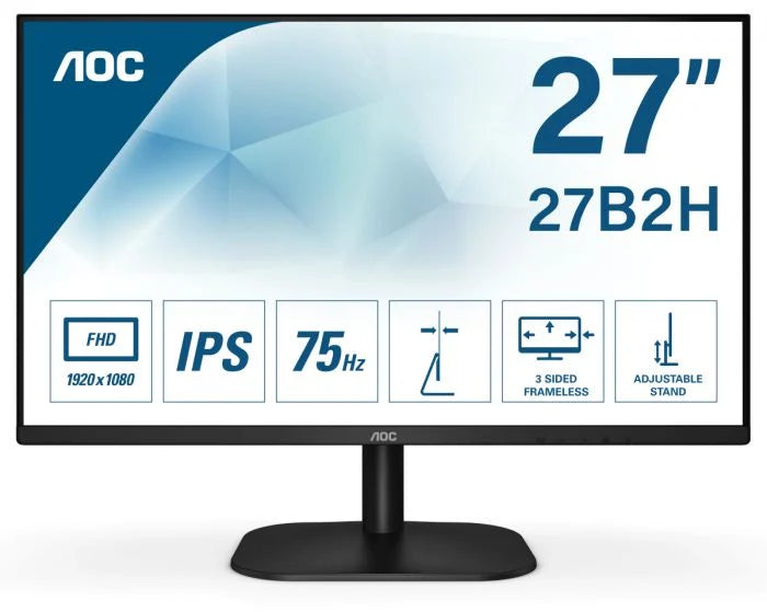 AOC 27B2H 27 Inch 1920 x 1080 Ultra Slim Monitor 75Hz IPS