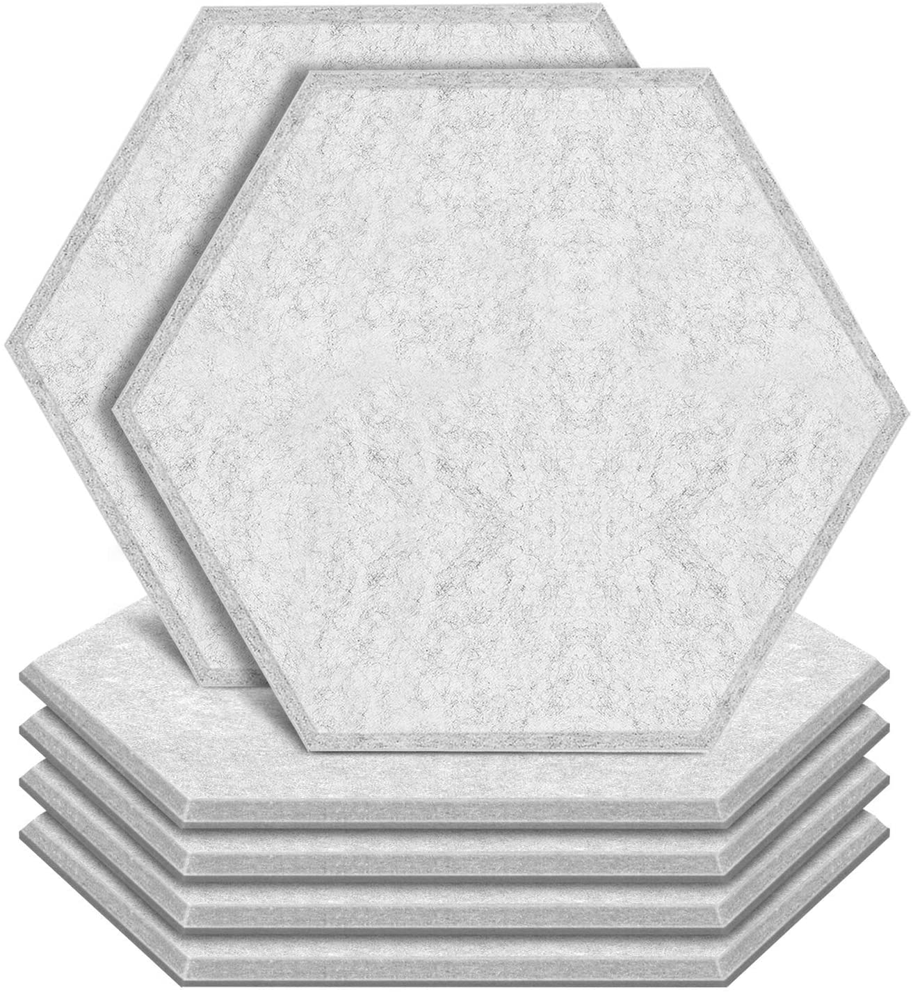 Hexagon Acoustic Panels Sound Proof Padding, Beveled Edge Sound Panels, Used in Wall Decoration and Acoustic Treatment - Grey Hexagon Acoustic Panels Sound Proof Padding, Beveled Edge Sound Panels, Used in Wall Decoration and Acoustic Treatment - Grey