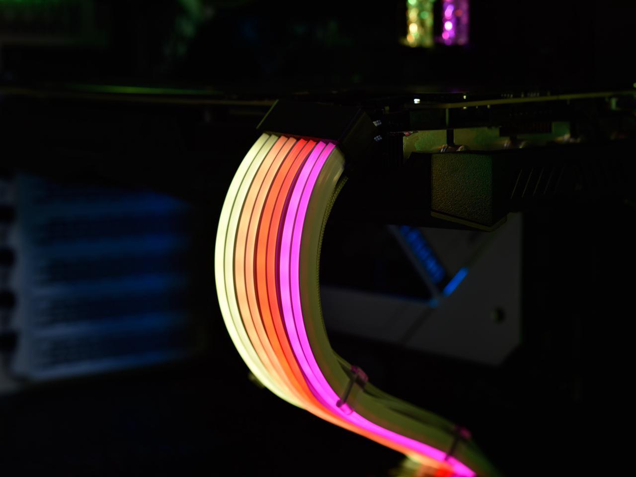 LIAN LI STRIMER PLUS V2 8 Pins Addressable RGB VGA Power Cable Extension - Strimer 8-pin LIAN LI STRIMER PLUS V2 8 Pins Addressable RGB VGA Power Cable Extension - Strimer 8-pin
