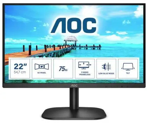 AOC 22B2HN 21.5 Inch LED 1920 x 1080 Ultra Slim Monitor 75 Hz