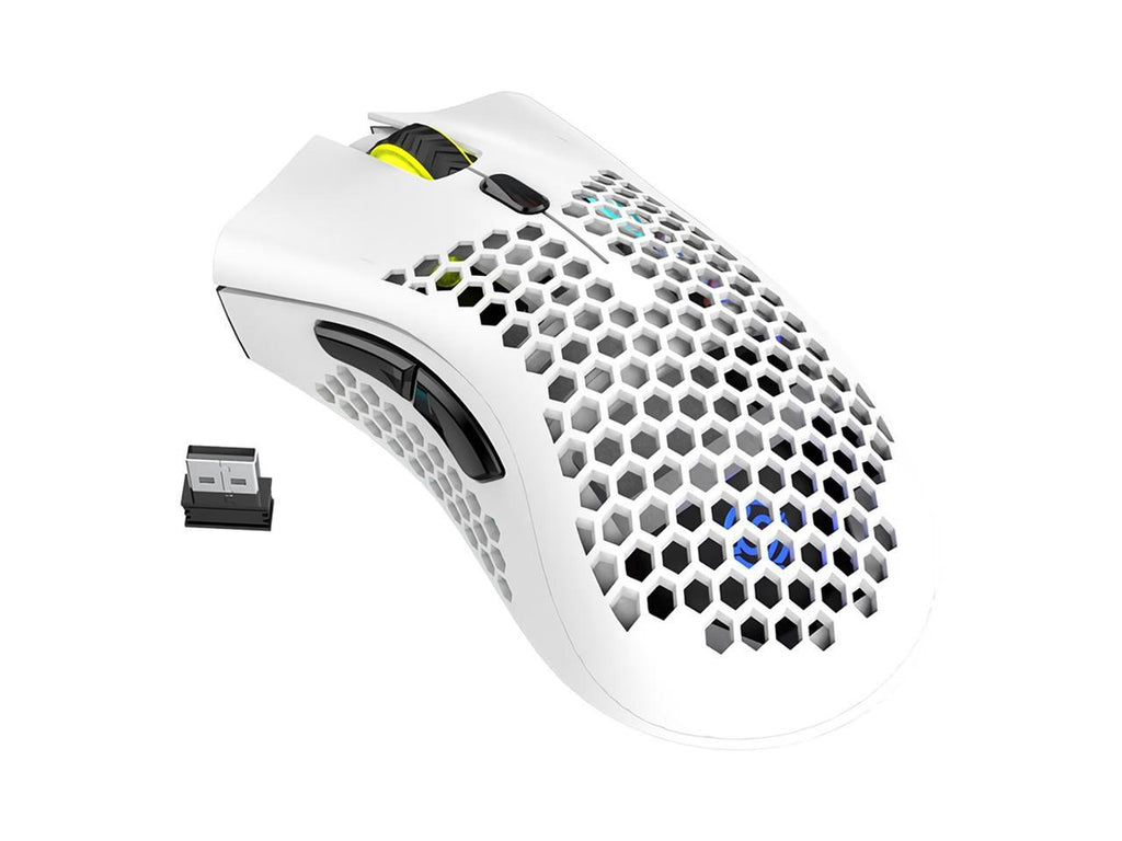 K-snake BM600 2.4G Wireless Rechargeable Mouse Hollow Honeycomb 1600DPI 7 Buttons Ergonomic RGB Optical Mice for Computer Laptop PC Gamer