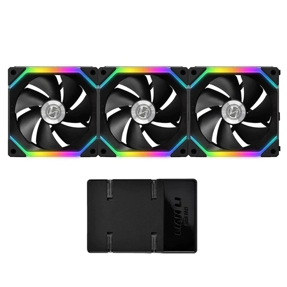 Lian Li UNI FAN SL120 x3 Triple RGB 120MM Fan Pack w/ Controller - Black