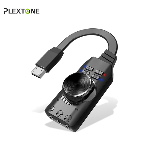 Plextone GS3 Mark II Virtual 7.1 CH USB Universal Sound Card Adapter