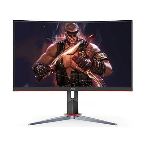 AOC C27G2 27” Curved Frameless Gaming Monitor, FHD 1080P, 1ms 165hz, HDR mode, Height adjustable - Black/RED